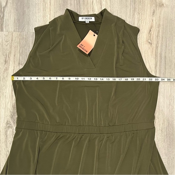 NWT Of Mercer Park Place Sleeveless Knee Length V Neck Dress Olive Green Size 1X - Picture 3 of 7
